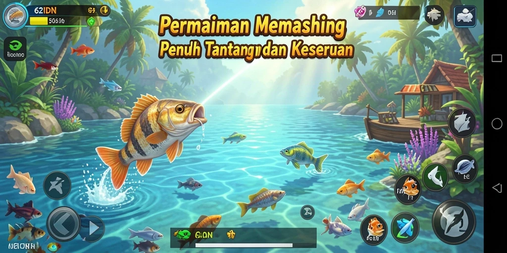 Tangkapan ikan yang mengesankan dalam 62IDN dengan grafis menawan.