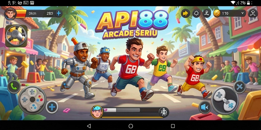 Tangkapan layar permainan API88 yang menampilkan aksi Arcade yang mendebarkan.
