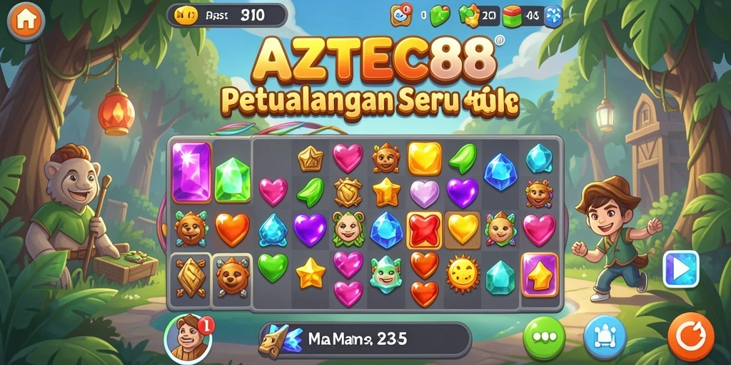 Tampilan visual gameplay AZTEC88 yang memikat dan seru.