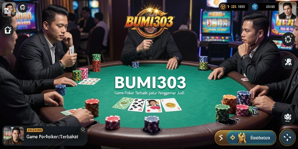 Tampilan menarik dari gameplay Poker di BUMI303.