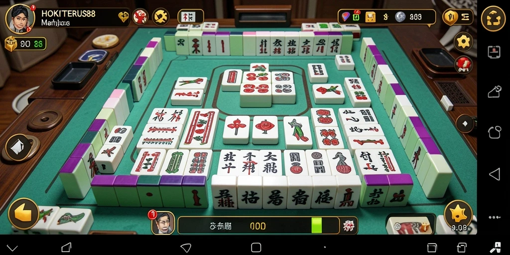 Screenshot gameplay HOKITERUS88 yang menunjukkan keseruan permainan Mahjong.