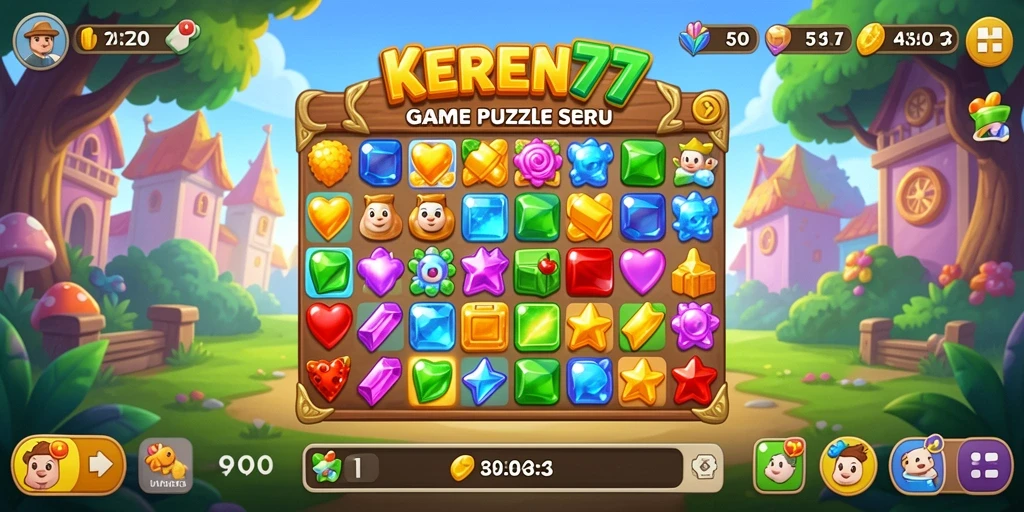 Tampilan screenshot KEREN77 menampilkan aksi seru dalam gameplay Match-3.