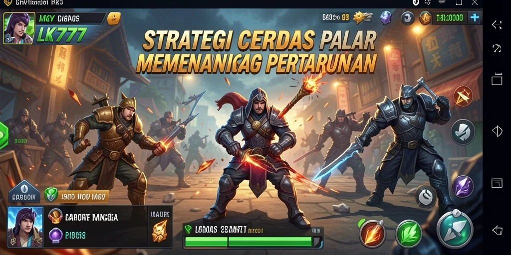 Tampilan gameplay LK777 menampilkan pertempuran strategi yang intens dan mendebarkan.