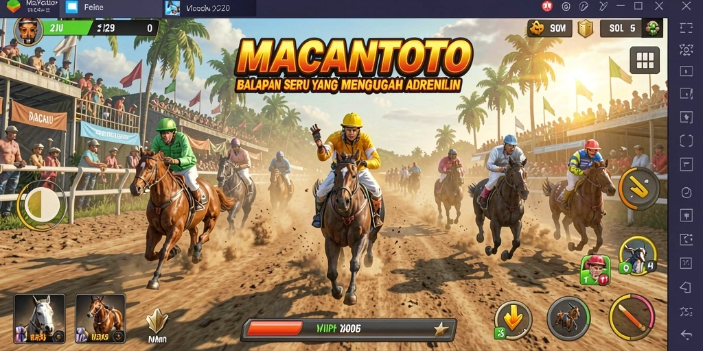 Gameplay seru dalam balapan dengan mobil kencang di MACANTOTO.