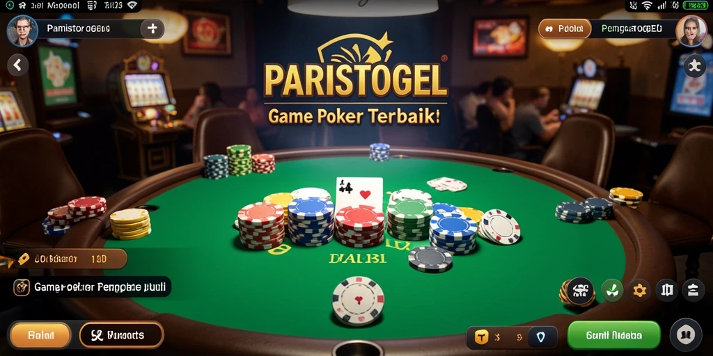 Screenshot utama PARISTOGEL menunjukkan aksi seru permainan Poker.
