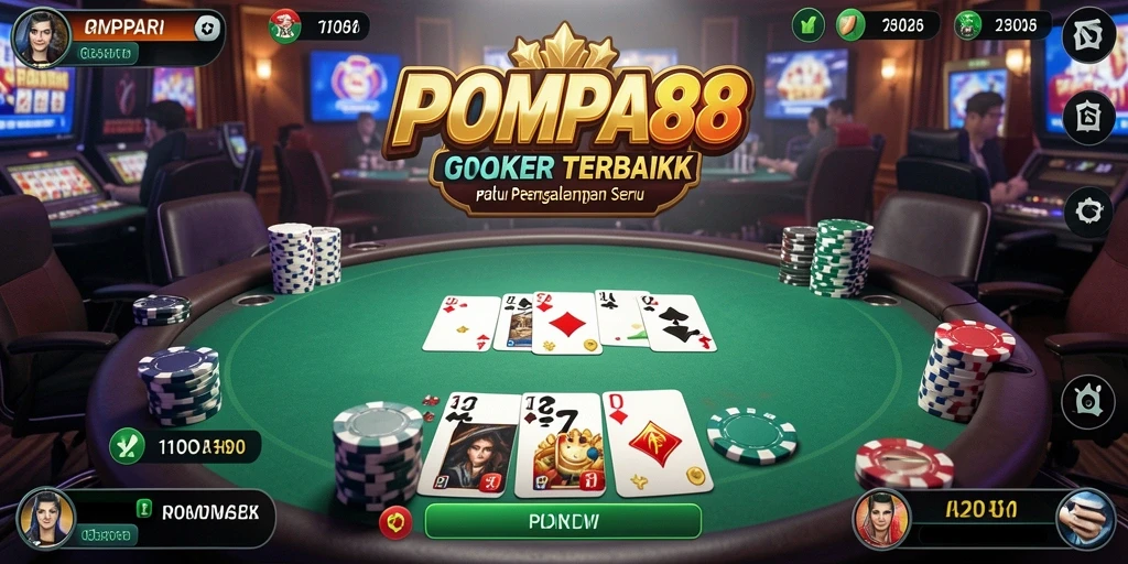 Tampilan gameplay POMPA88 menampilkan keseruan permainan Poker yang mendebarkan.