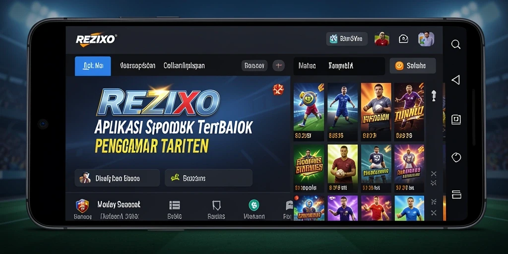 Screenshot gameplay REZIXO menampilkan pilihan taruhan olahraga yang variatif.
