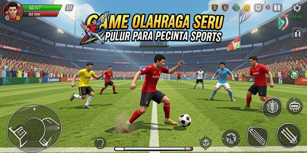 Screenshot SD107 menampilkan aksi kompetitif dalam permainan olahraga yang seru.