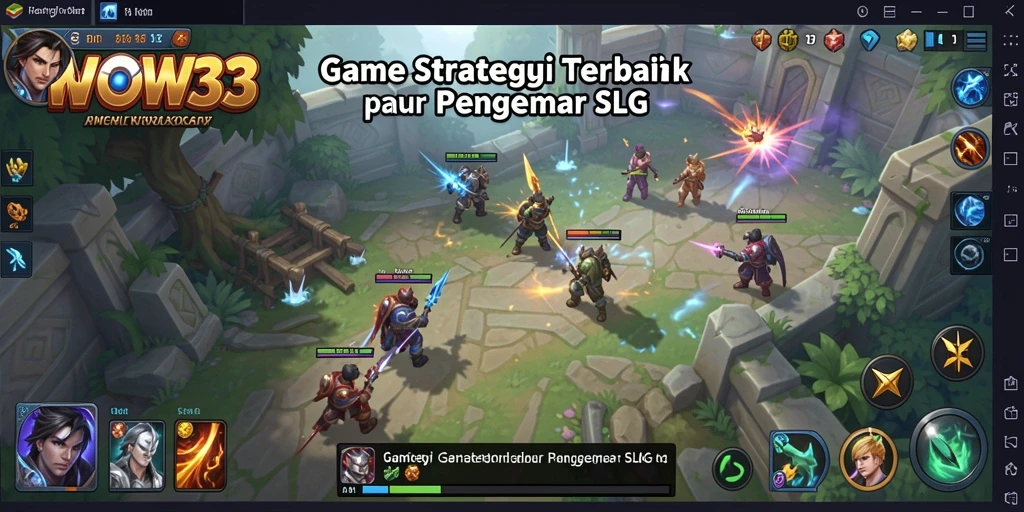 Tampilan gameplay WOW33 dengan pertempuran strategis yang intens.